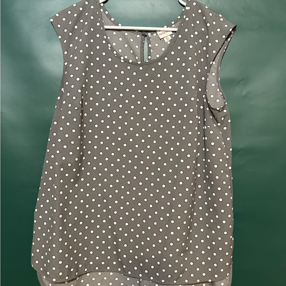 🌙Merona Gray Sleeveless Boxy Blouse